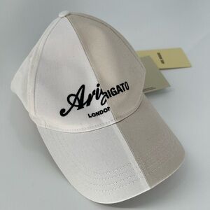 Axel Arigato Sync Color-block Twill Cap In Ecru Pale Beige & White
